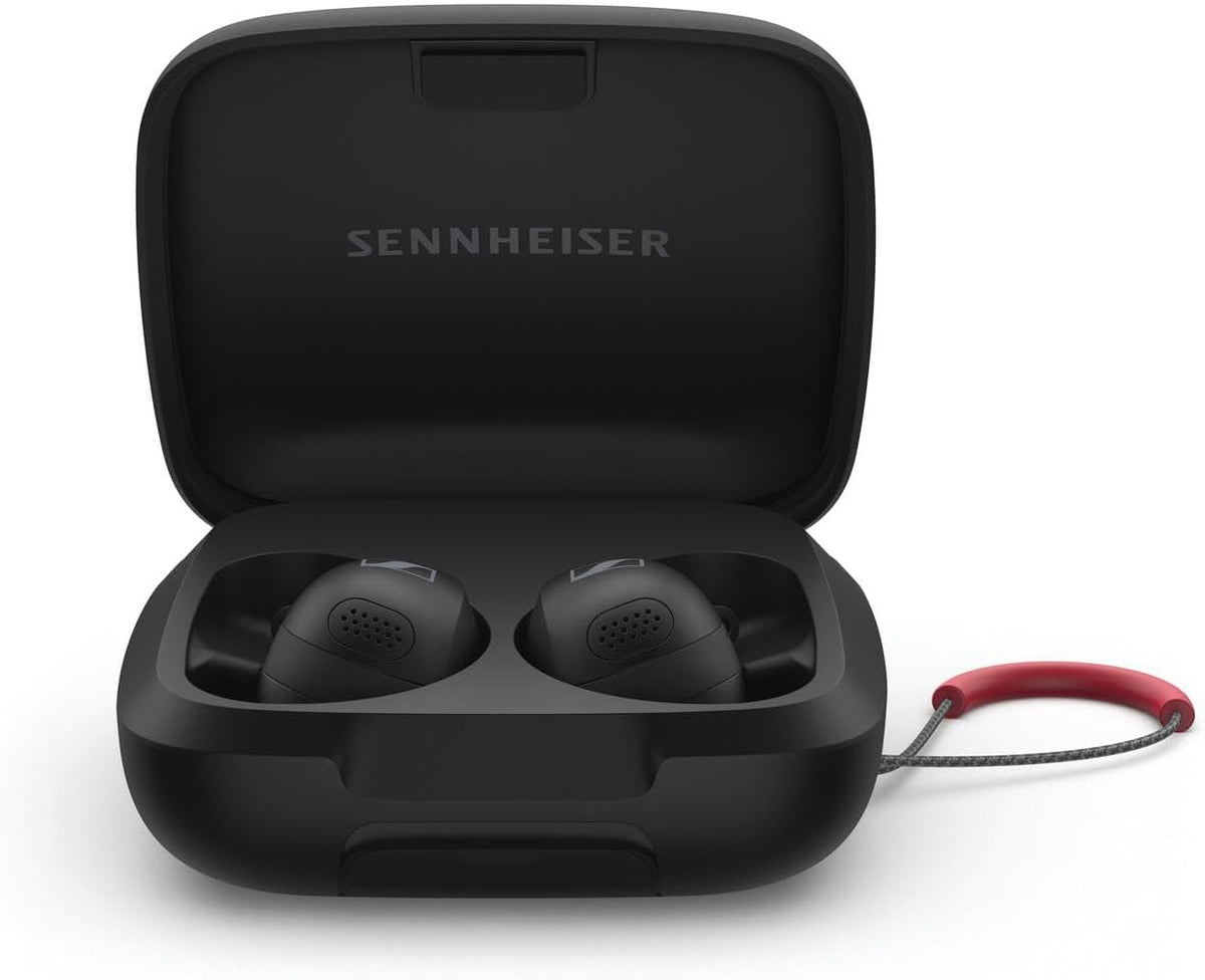Sennheiser écouteurs Momentum Sport avec Suivi de Fitness pour Rythme Cardiaque et température corporelle - Son Clair avec ANC adaptatif, Maintien sécurisé, durée de Vie de la Batterie 24h - Noir