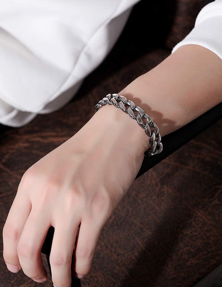 ZEDARO Chaîne de Bracelet pour Homme en Argent Sterling 925 Robuste, Bijoux Hip-hop Bracelet Cadeau pour Petit ami dominateur