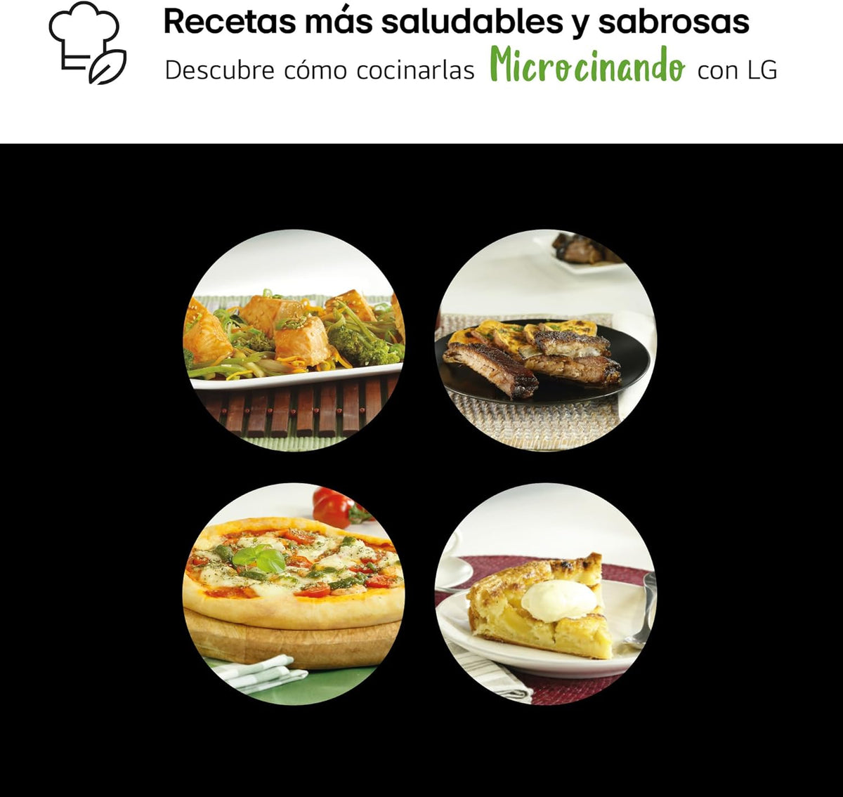 MH6565CPW Grill Smart Inverter Micro-ondes 1 000 W Grill 900 W Micro+Grill 1 450 W 25 litres de capacité Écran LED Plateau Crispy Plateau intérieur 292 mm Noir mat