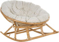 Beliani Fauteuil à Bascule Rond en Rotin Ton Naturel et Beige Clair Empilable Orvieto