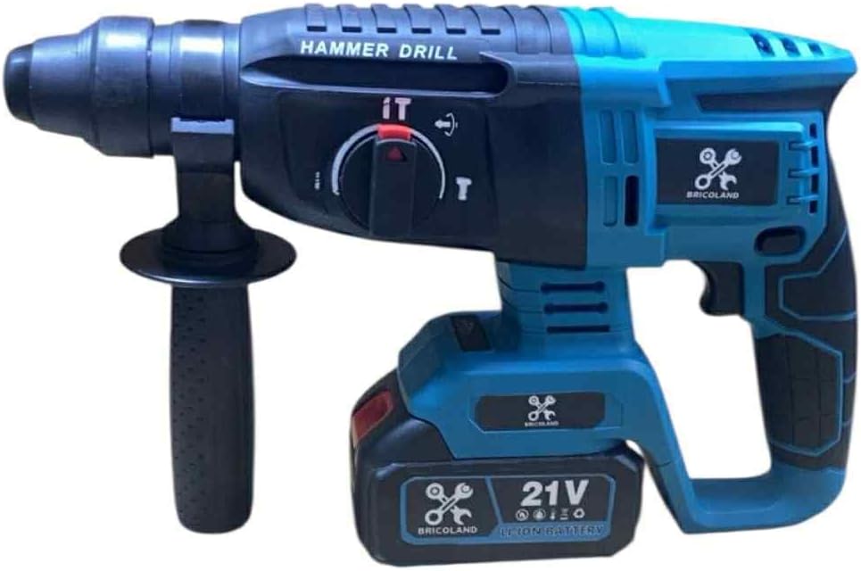 Générique Kit d'Outils Électriques Bricoland, 4 Pièces, Perceuse, Meuleuse, Clé à Choc, Perforateur, avec 4 Batteries Lithium et Chargeur Rapide