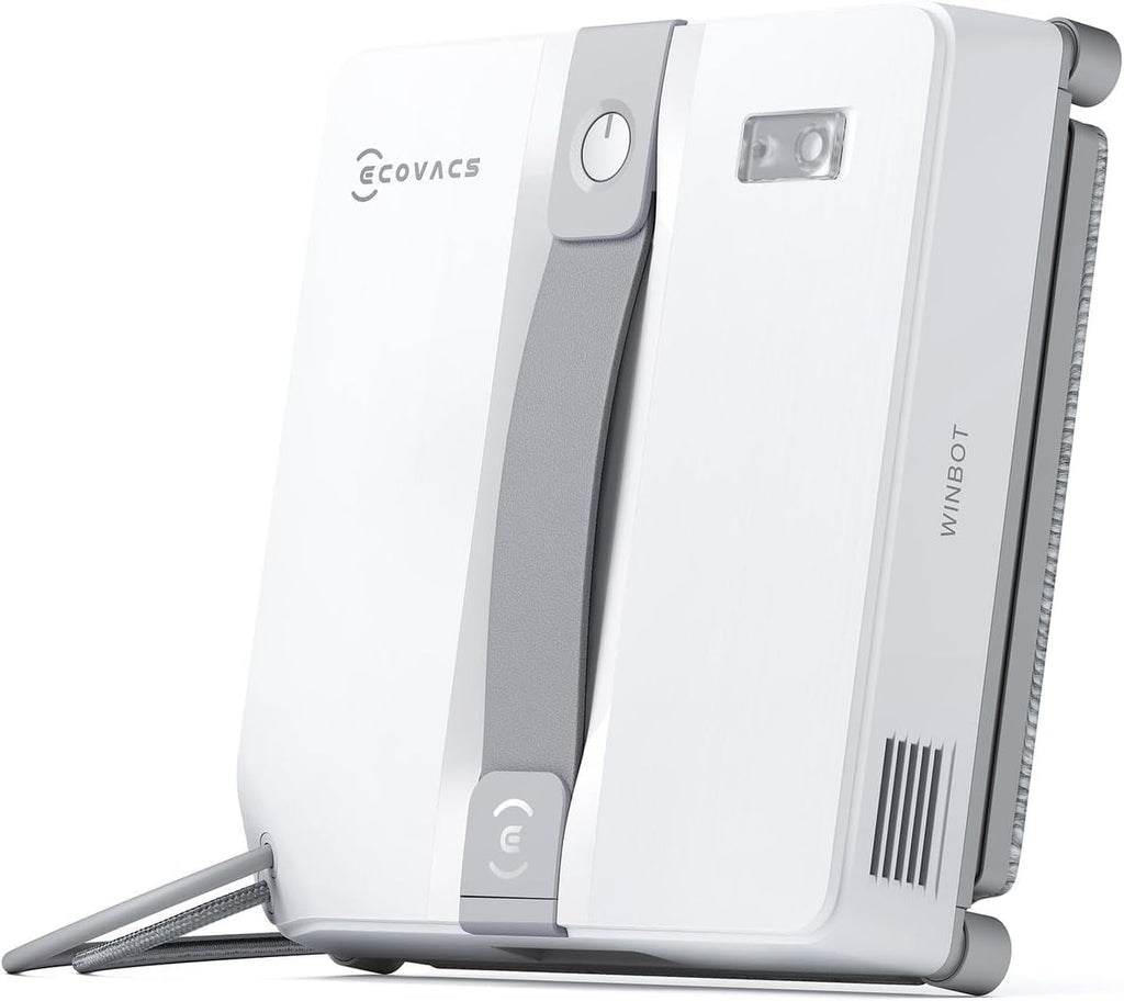 ECOVACS WINBOT Mini Robot de Nettoyage de vitres, Design Compact, Double Buses avec pulvérisation ultrasonique, système de Protection à 9 étapes, Planification Intelligente du Trajet, Blanc