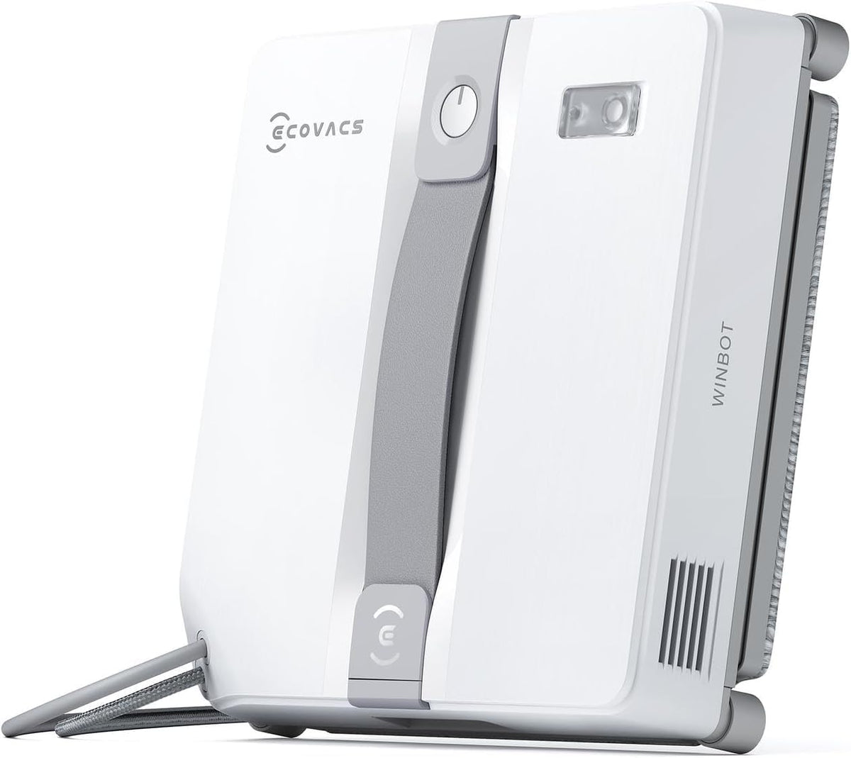 ECOVACS WINBOT Mini Robot de Nettoyage de vitres, Design Compact, Double Buses avec pulvérisation ultrasonique, système de Protection à 9 étapes, Planification Intelligente du Trajet, Blanc