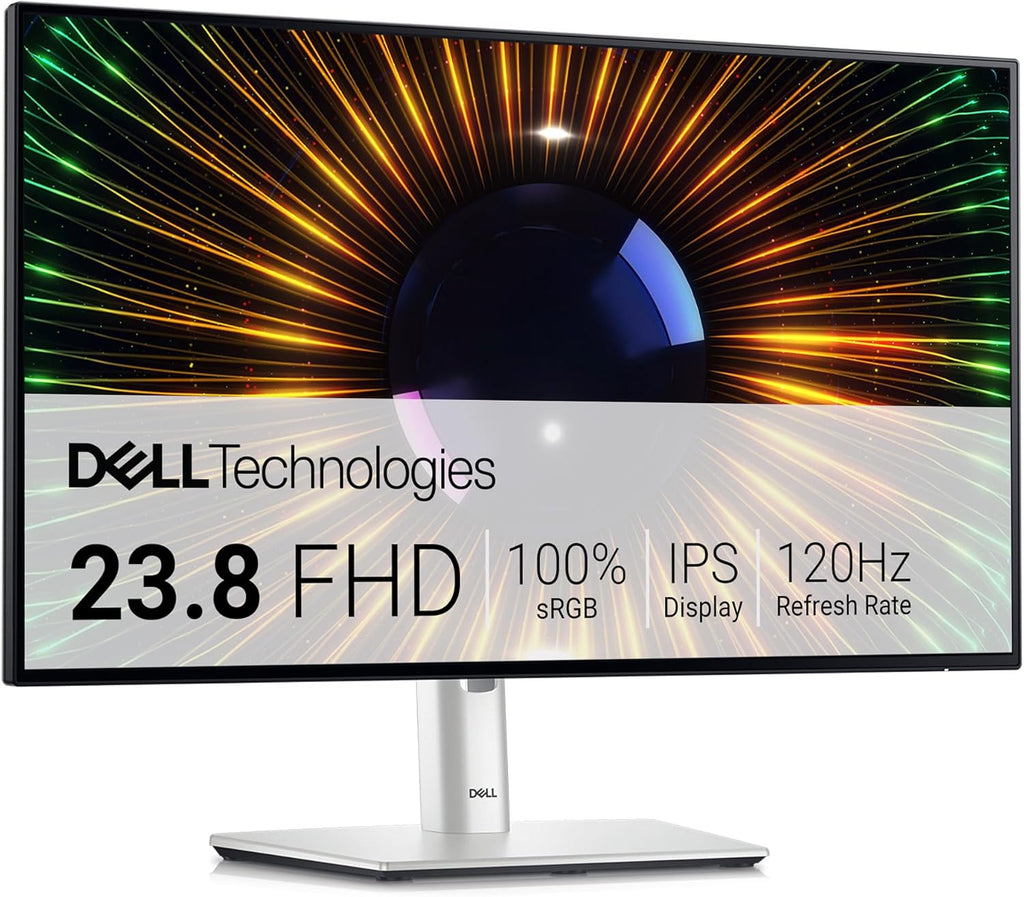 U2424H UltraSharp 24" Full HD (1920x1080) Écran PC, 120Hz, IPS, 5ms, 100% sRGB, 2X USB-C, 2X DisplayPort, HDMI, 3X USB, Garantie 3 Ans, Argent