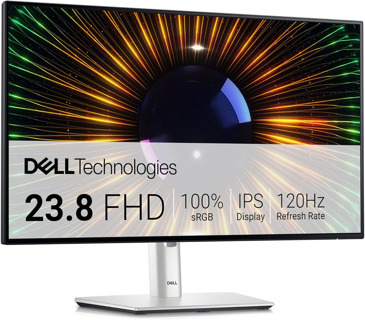 U2424H UltraSharp 24" Full HD (1920x1080) Écran PC, 120Hz, IPS, 5ms, 100% sRGB, 2X USB-C, 2X DisplayPort, HDMI, 3X USB, Garantie 3 Ans, Argent
