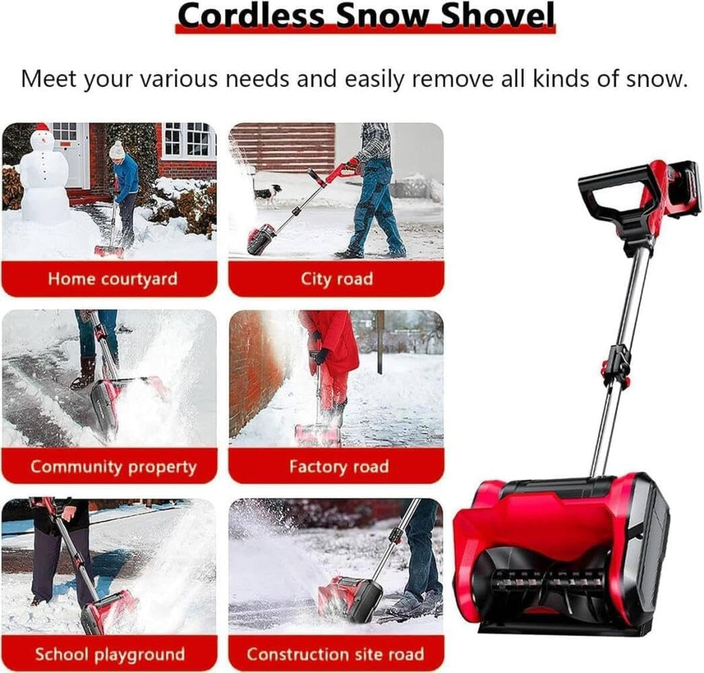 Déneigeuse sans Fil, 1200 W, Batterie 20 V Double, Largeur 32 Cm, Profondeur De Déneigement 16 Cm, Manche Télescopique Réglable 46-55 Cm, pour Allée, Patio Et Jardin