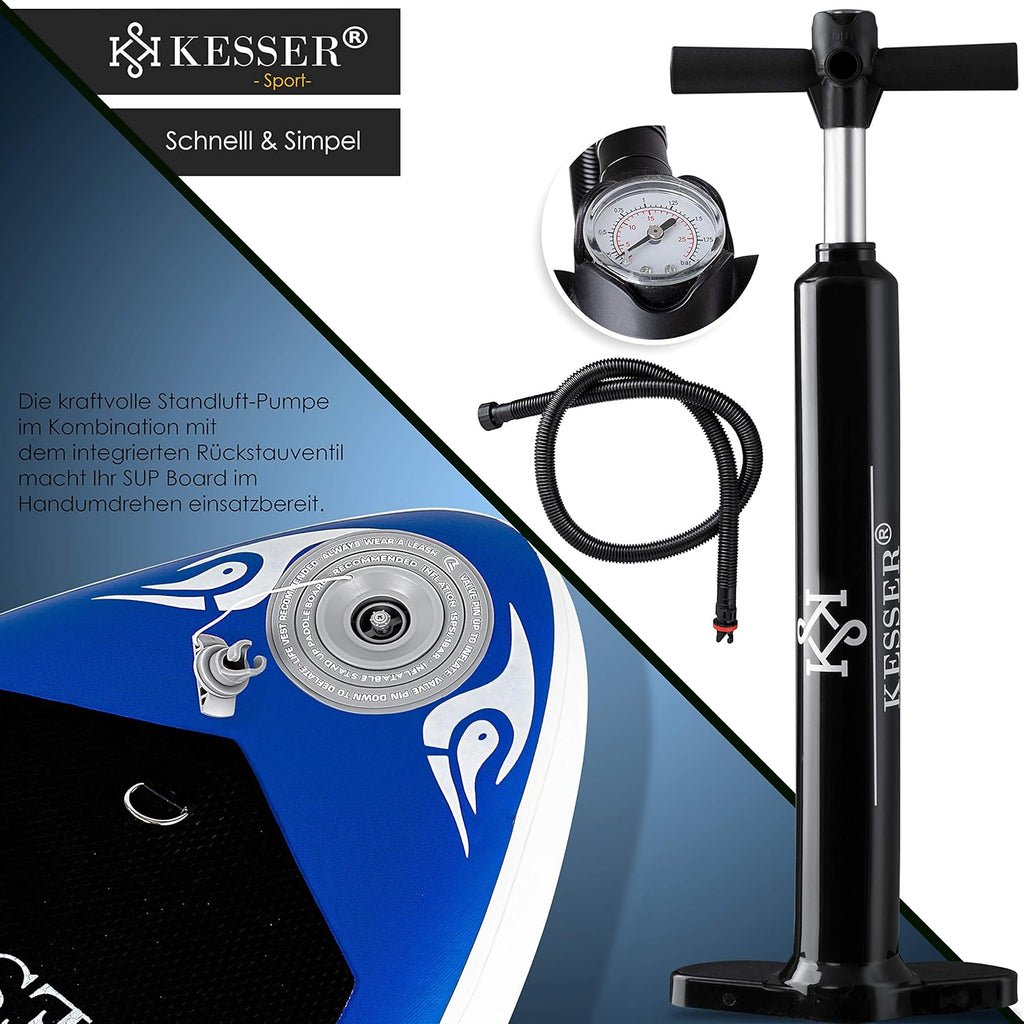 KESSER Set Sup Board Gonflable Stand Up Paddle Board Premium Sports Aquatiques | 6 Pouces d'épaisseur | Accessoires complets | 130kg