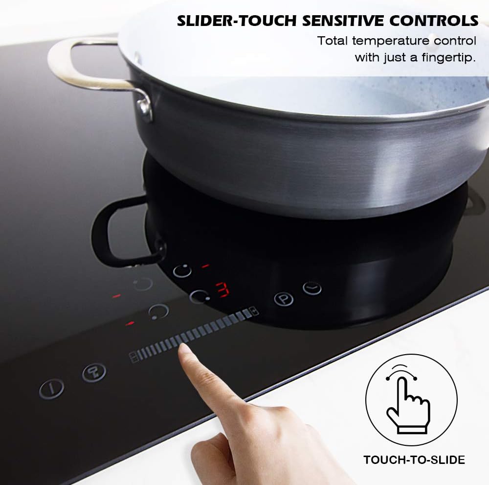 GIONIEN Plaque de Cuisson à Induction, Plaque de Cuisson électrique intégrée de 60 cm, cuisinière à 4 brûleurs GIB464SC