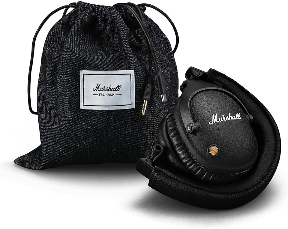 Marshall Monitor II Casque Bluetooth sans Fil avec réduction de Bruit Hybride Active, Casque Over-Ear, 30 Heures – Noir