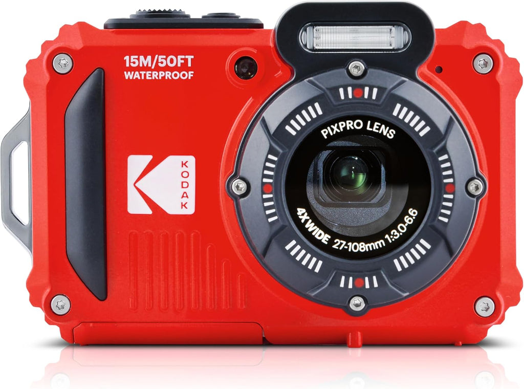 KODAK Pixpro WPZ2 - Appareil Photo Numérique Compact 16M Pixels, étanche à 15m, Anti-Choc, Video 720p, Ecran LCD 2,7 - Batterie Li-ion, Rouge