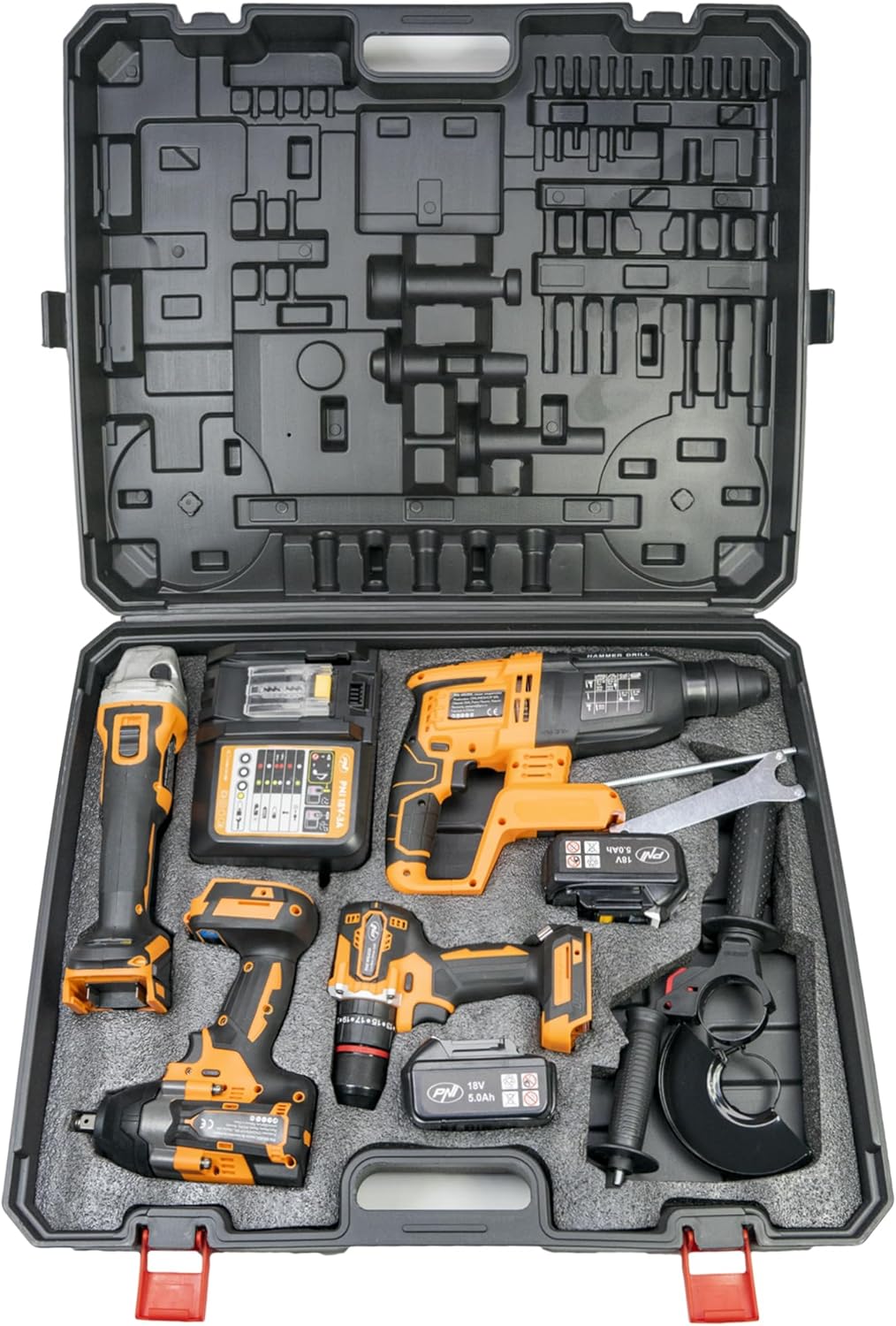 Kit d’outils électriques PNI WK450 avec batteries 18V 5.0Ah, chargeur inclus