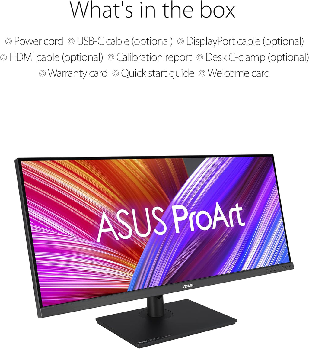 ProArt PA348CGV - Ecran PC 34'' UWQHD - Dalle IPS - 120Hz - 2 ms - 3440x1440-300cd/m² - Display Port, 2X HDMI, 1xUSB-C 90W & 4X USB-A - 98% DCI-P3 - Delta E