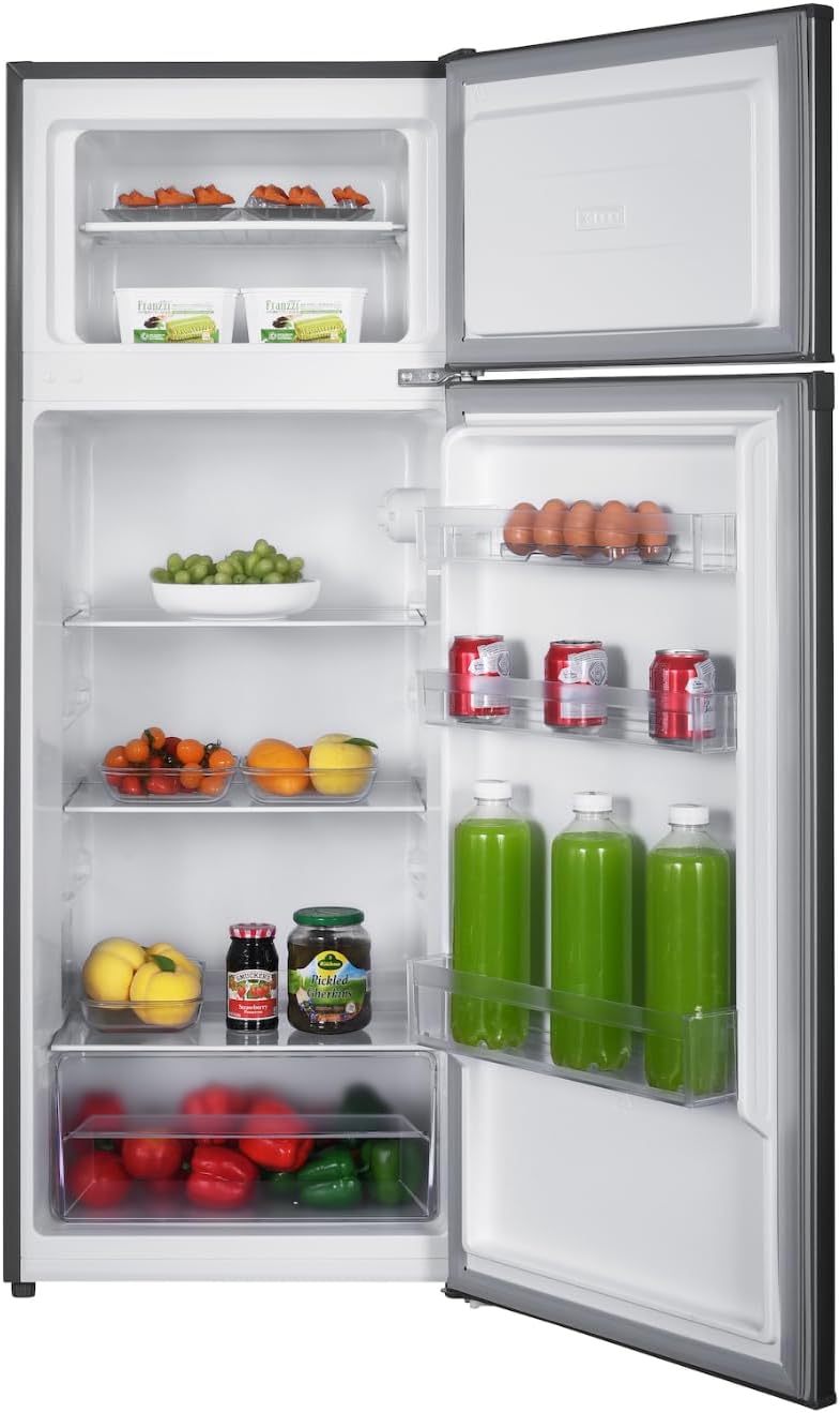 GEDTECH Refrigerateur congelateur haut - GE217DPSL Silver - capacité 217L - Classe E