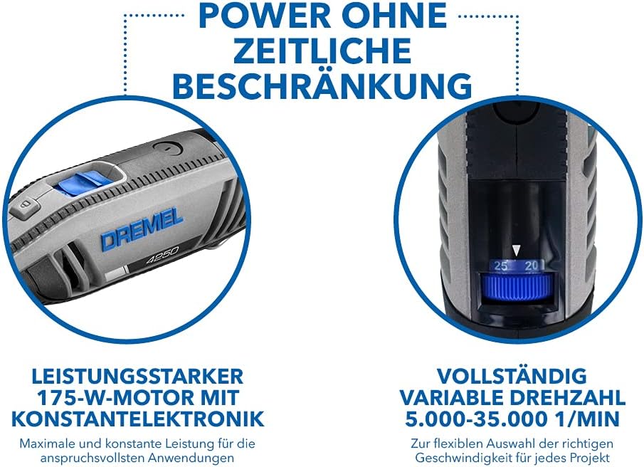 Dremel 4250 Outil Rotatif Multifonction Version Exclusive Amazon 175W 3 Adaptations 35 Acc & SC723 EZ SpeedClic Kit - Coffret de 100 Accessoires pour Outil Multifonction