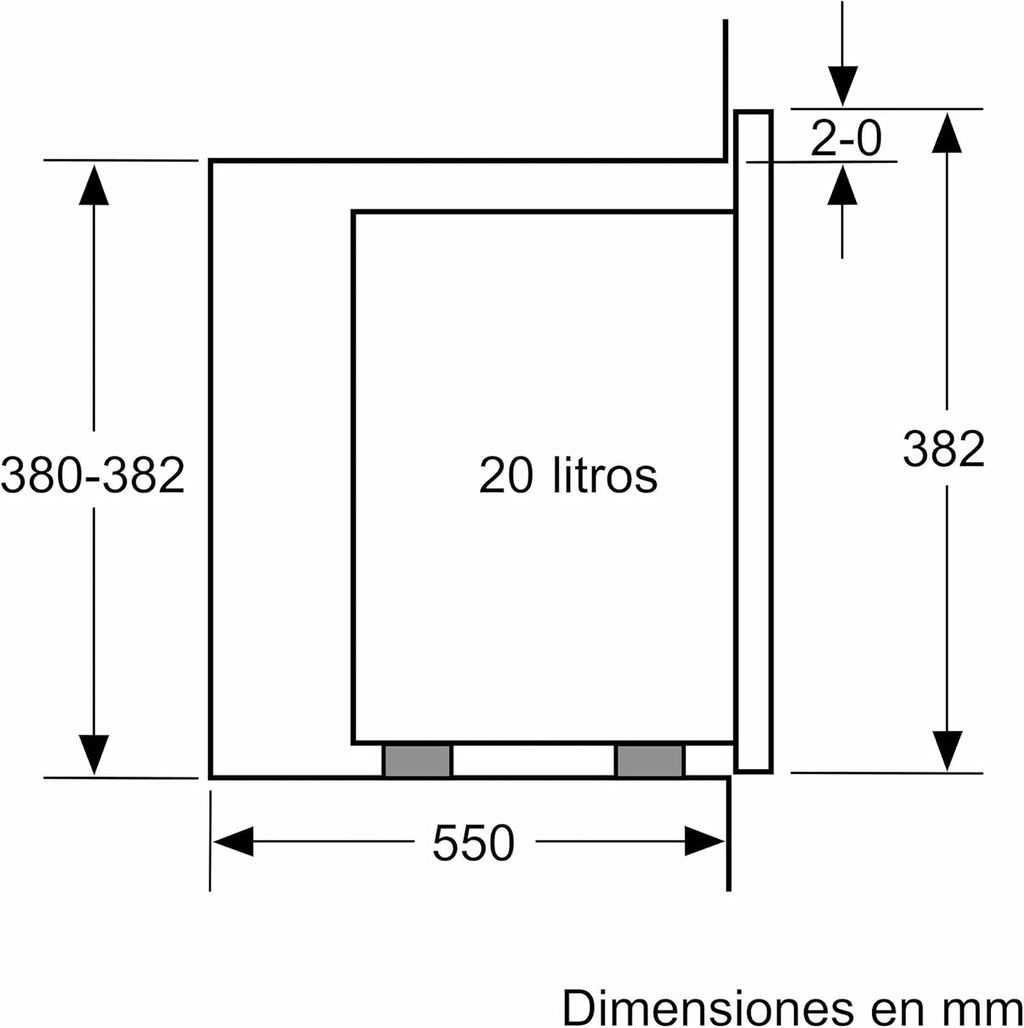 Bosch BEL523MS0 Série 4 - Micro-ondes intégrable - 60 x 38 cm - 5 puissances - 20L - Inox