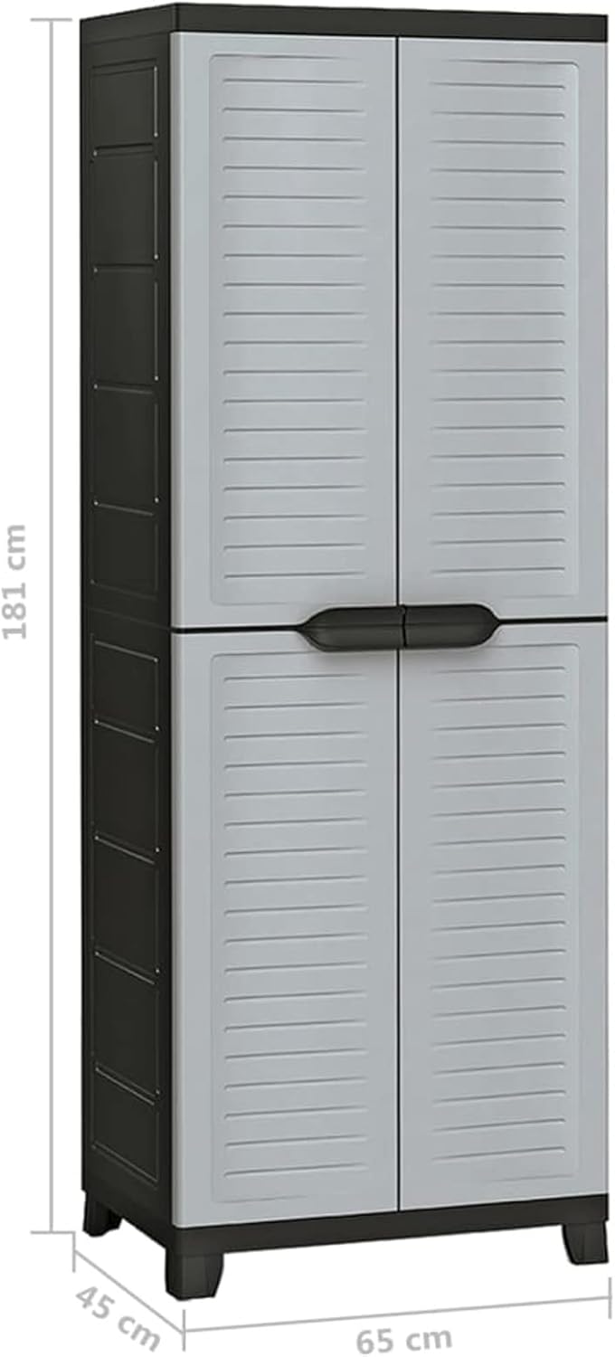 Homgoday Armoire en plastique 65 x 45 x 181 cm Armoire haute rangement intérieure et extérieure résistante à l'eau