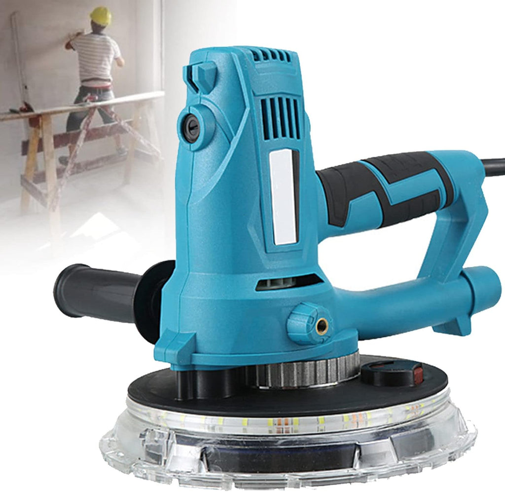 BEZAX 1800w Machines à Polisseuses électriques,Ponceuse Portative Cloisons Sèches,avec Lumières LED à Double étage/Système De Dépoussiérage sous Vide,pour Le Polissage intérieur,Sander+100SandPad