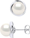 PEARLS & COLORS - Boucles d'Oreilles Perles de Culture d'Eau Douce Rondes 7-8 - Qualité AAA+ - Disponible en Or Jaune & Or Blanc - Système Poussettes