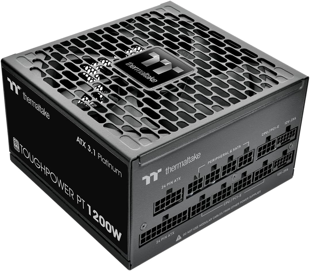 Thermaltake Toughpower PT 1200W | ATX 3.1 | PCIe 5.1 | 80Plus Platinum | Bloc d’Alimentation modulaire | Noir