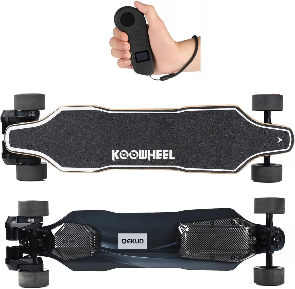 Skateboard électrique avec télécommande OLED, double moteur 2000 W, 45 km/h Max, autonomie 30 km, étanche IPX4