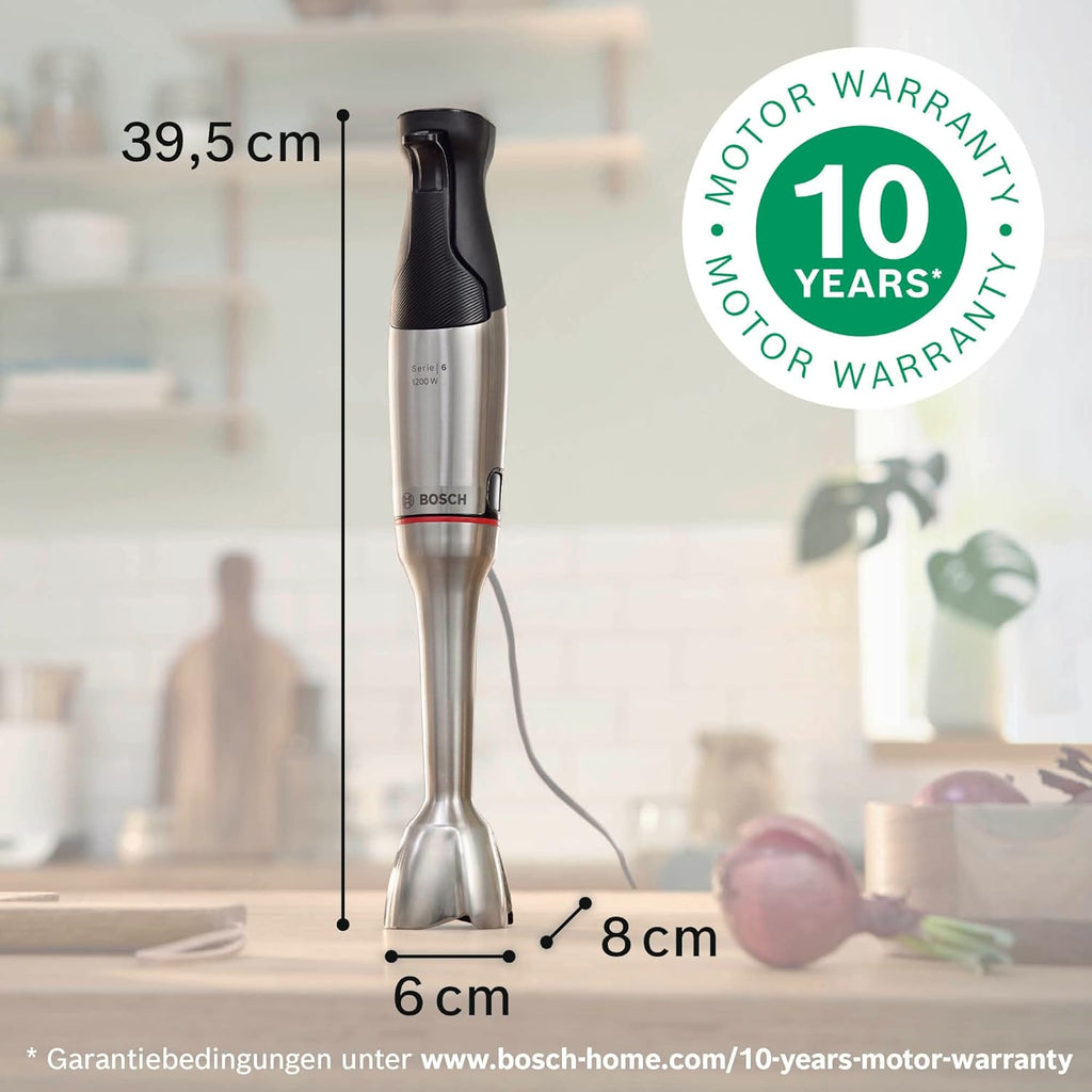 Bosch Haushalt ErgoMaster Serie 6 Mixeur plongeant 1200 W avec verre doseur, avec blender, multifonction, fouet, sans