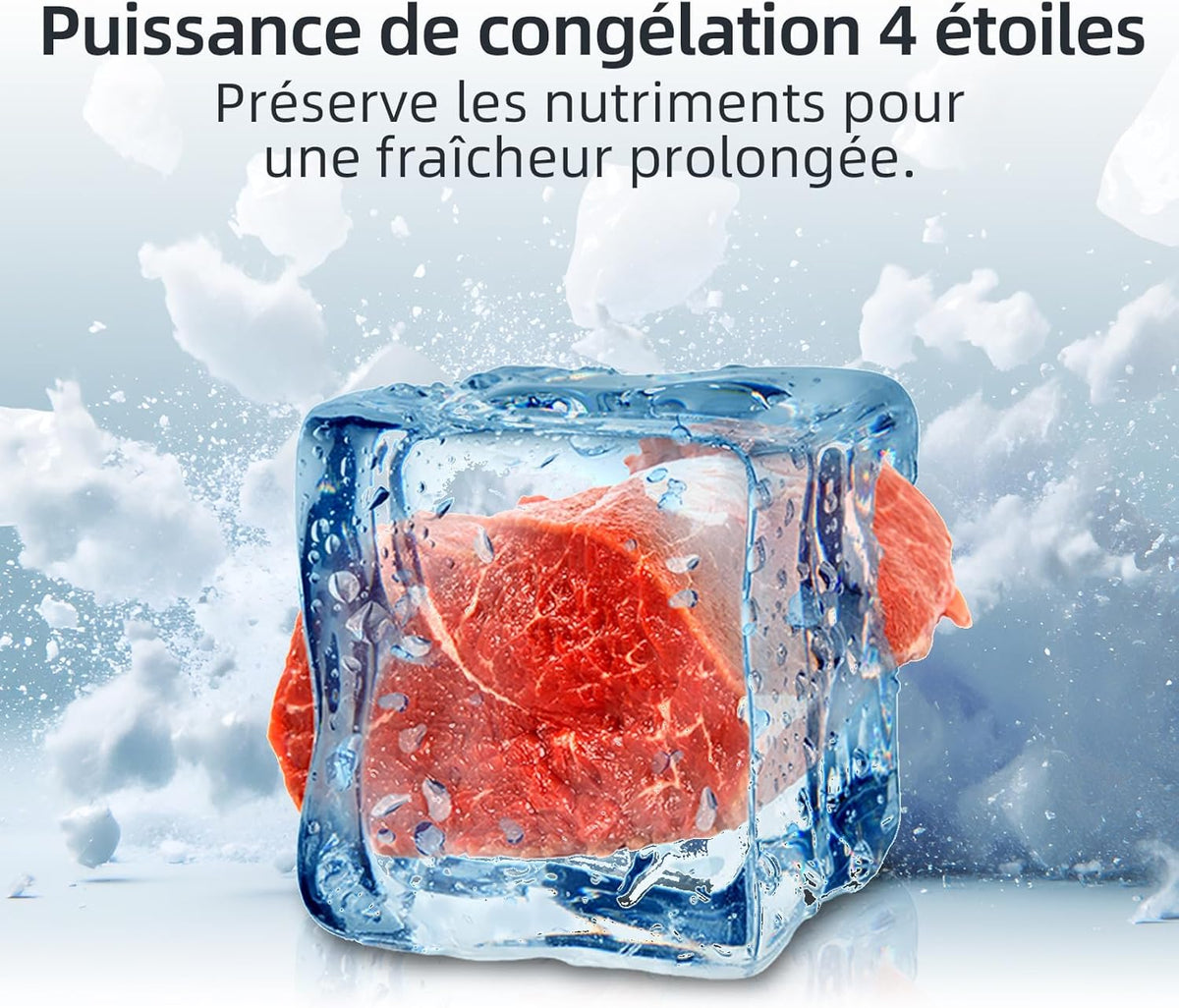 CHIQ Réfrigérateur congélateur FBM205L42-205L (153 + 52),Classe énergétique E, 39 dB, Acier noir, Low frost, Portes réversibles