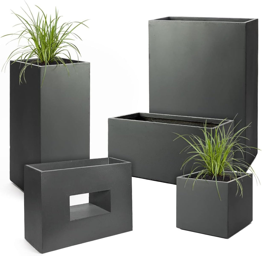 Pflanzwerk Pot de Fleur Divider Jardinière Anthracite 92x80x30cm xRésistant au Gelx xProtection UVx xQualité européennex