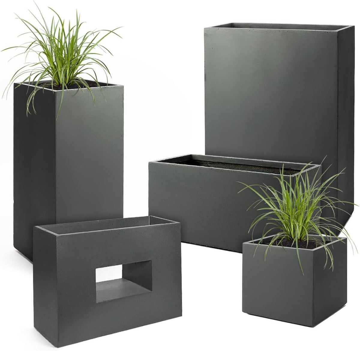 Pflanzwerk Pot de Fleur Divider Jardinière Anthracite 92x80x30cm xRésistant au Gelx xProtection UVx xQualité européennex
