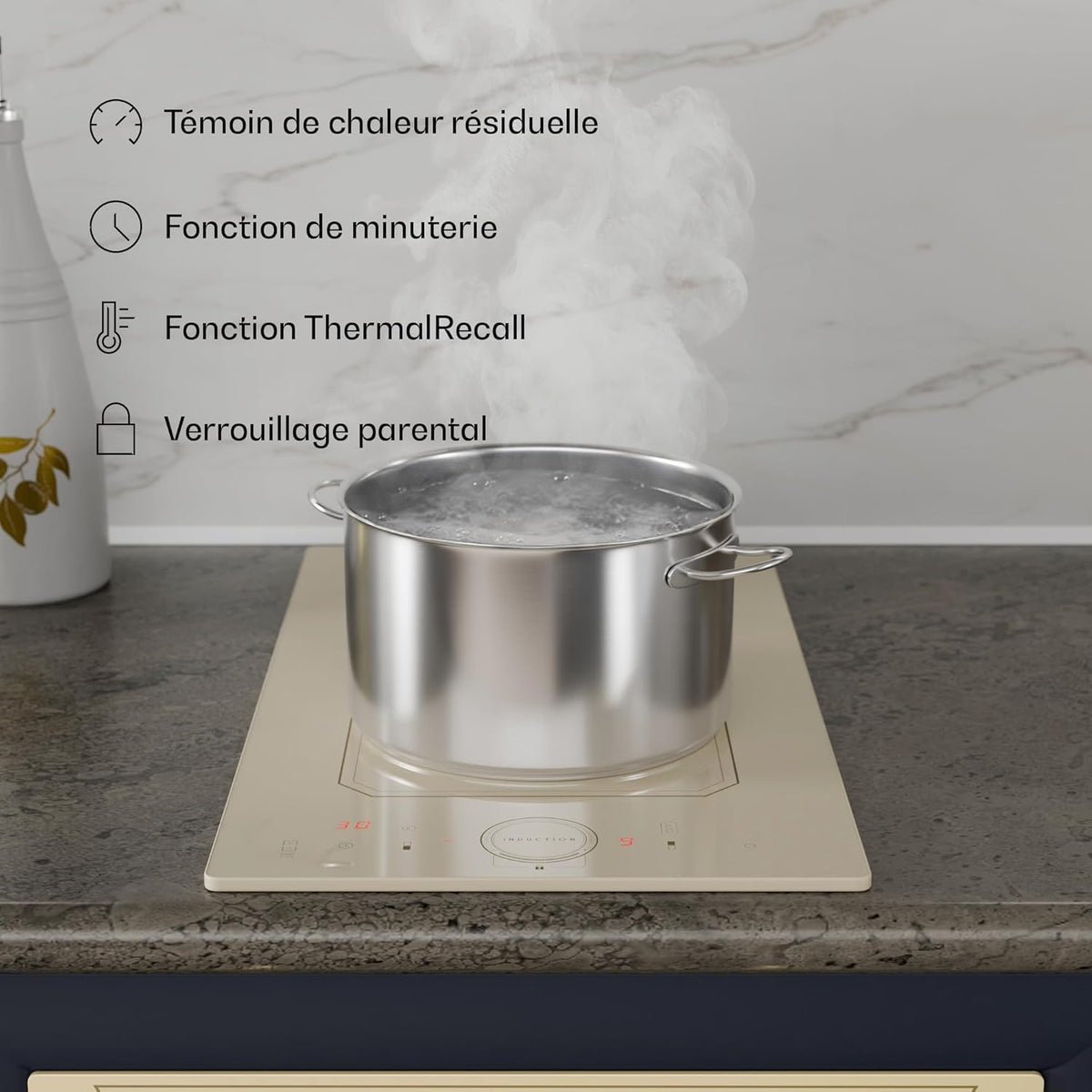 Klarstein Plaque Induction Électrique, Double Chauffage, 2 Feux, 3500W x2, Tables de Cuisson à Induction Smart Touch Control, Affichage Numérique et Minuterie, 240v