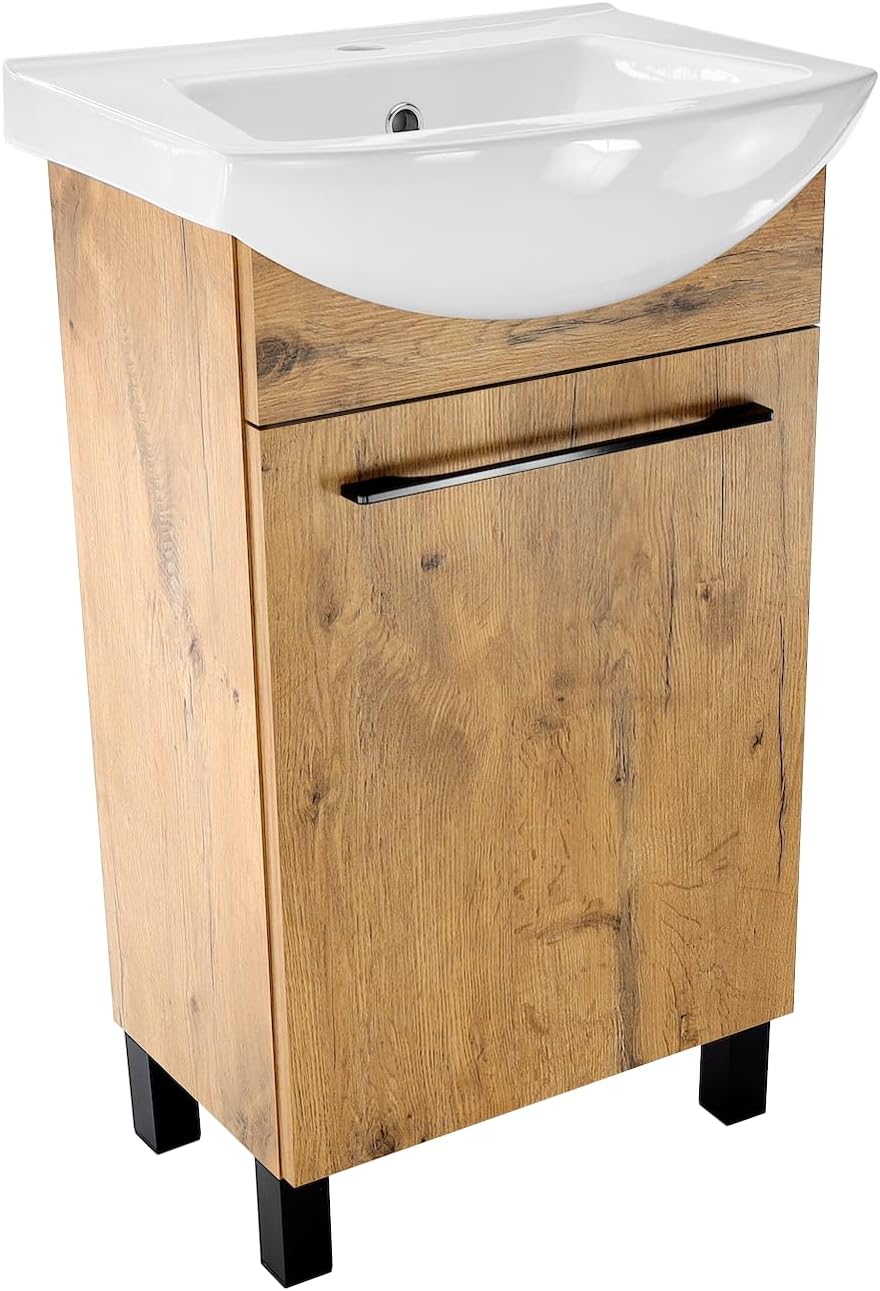 Paplinskimoebel Meuble de Salle de Bain avec Lavabo 50 x 40 x 84,5 cm - WC Rangement - Vasque 50 cm