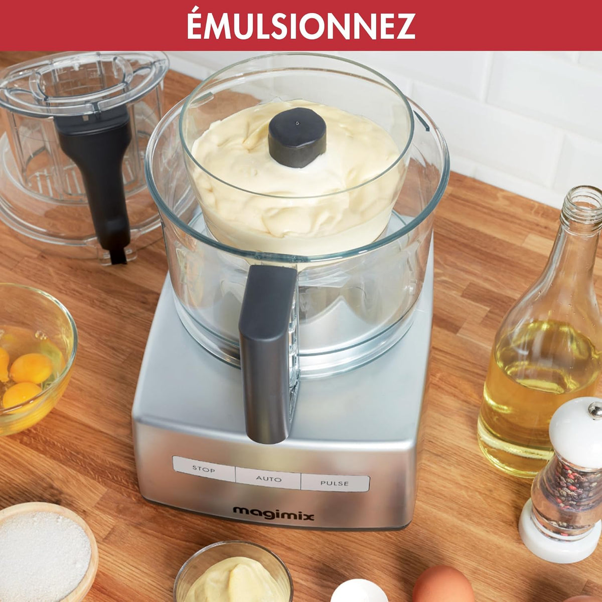 Magimix Robot de Cuisine Multifonction 3L- CS 4200 XL -Hachoir, Blender, Presse-Agrumes, Bol XL - Chrome Brillant