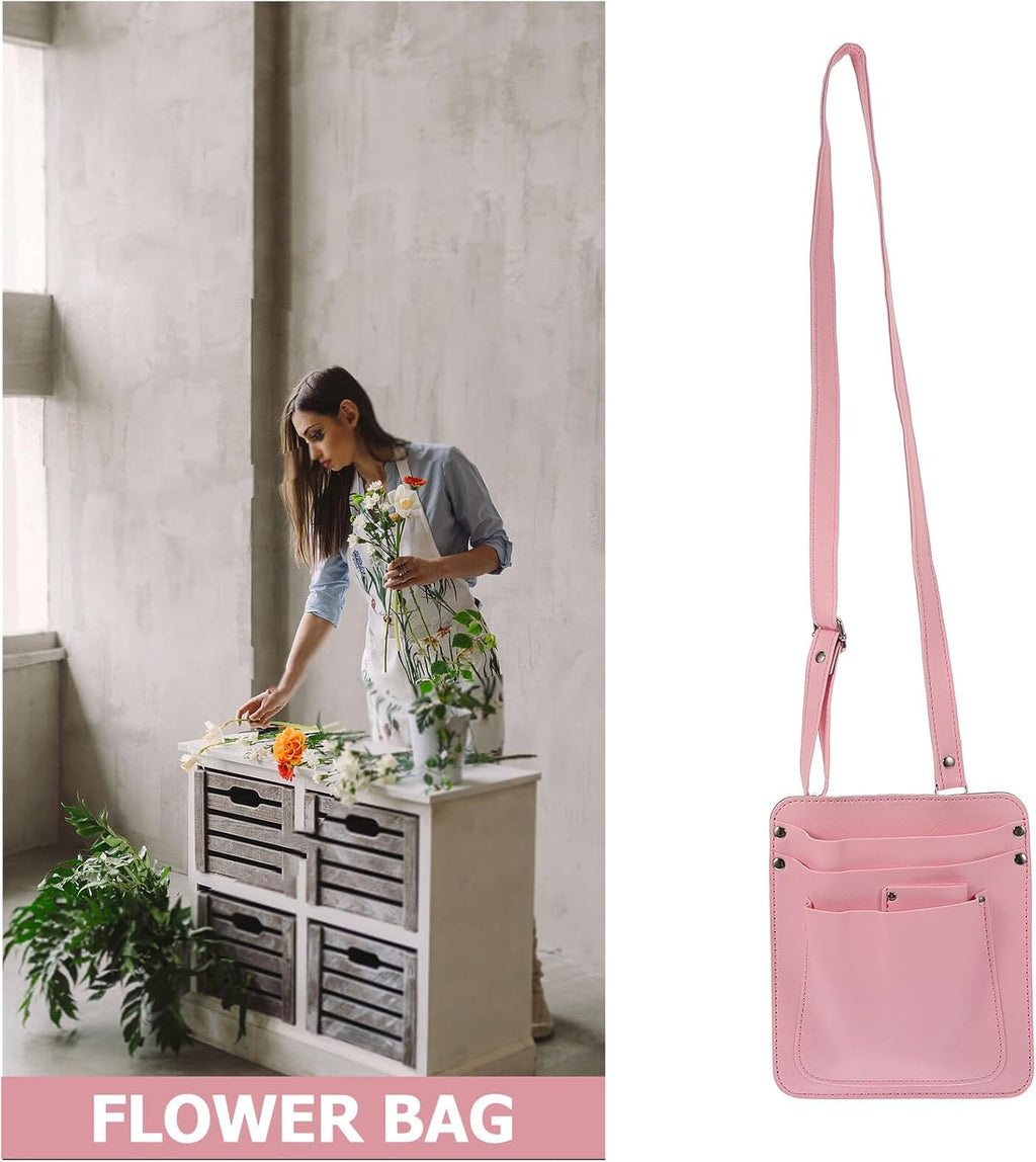 OSALADI Pochette Outils Fleuriste Ajustable PU avec Ciseaux Fleurs Pochette Épaule pour Accessoires Floraux et Précis