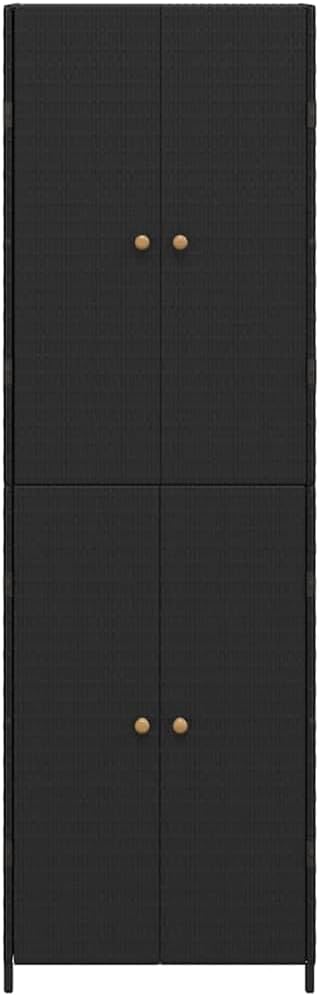 vidaXL Armoire de Rangement de Jardin Noir 59x40x180 cm Résine tressée
