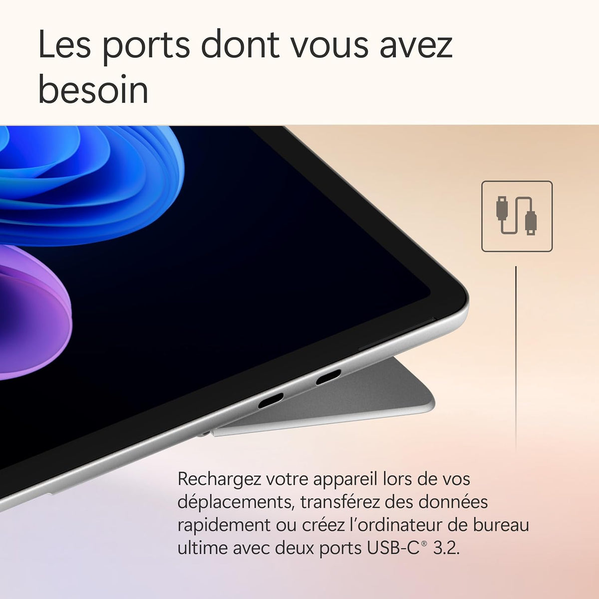 Microsoft Surface Pro | Copilot+ PC | Ecran Tactile LCD 12” | Snapdragon X Plus | 16Go RAM | Stockage 512Go | Dernier Modèle | Platine