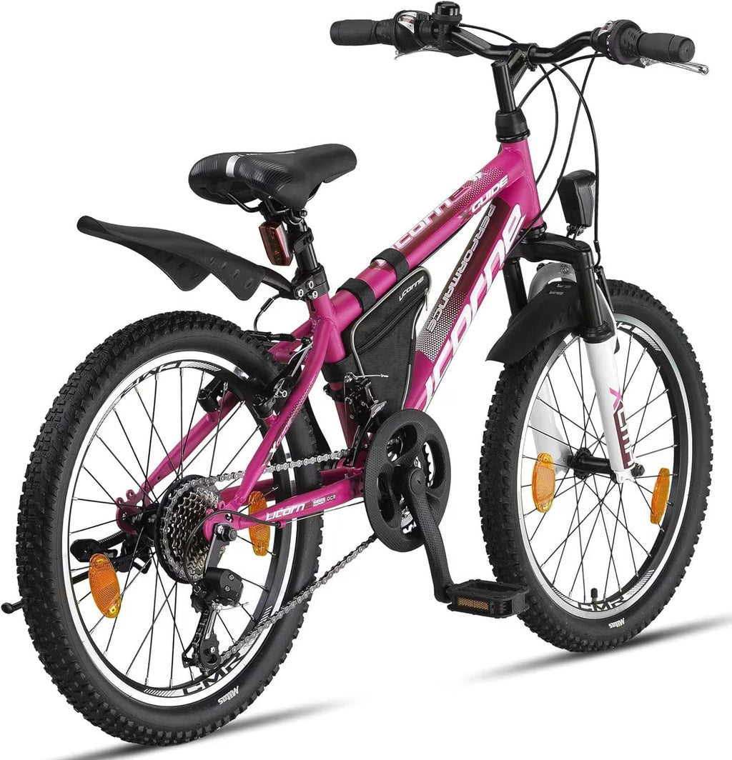 Licorne Bike Guide Vélo VTT haut de gamme pour filles, garçons, hommes et femmes Vélo avec dérailleur Shimano 21 vitesses