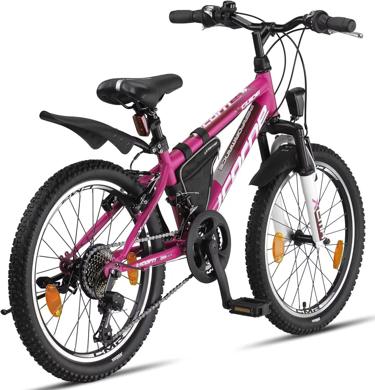Licorne Bike Guide Vélo VTT haut de gamme pour filles, garçons, hommes et femmes Vélo avec dérailleur Shimano 21 vitesses