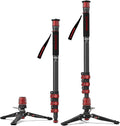 IFOOTAGE Monopode avec pied Cobra 3 C180F-P, Monopode pour appareil photo 181cm/71", Fibre de carbone, Charge maximale 8 kg/17,64 lbs