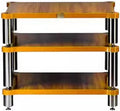 Étagère HiFi à 3 niveaux en bois massif avec étagères de rangement pour composants audio et vidéo, meuble TV, amplificateur, armoire couleur bois, 60 x 50 x 48 cm