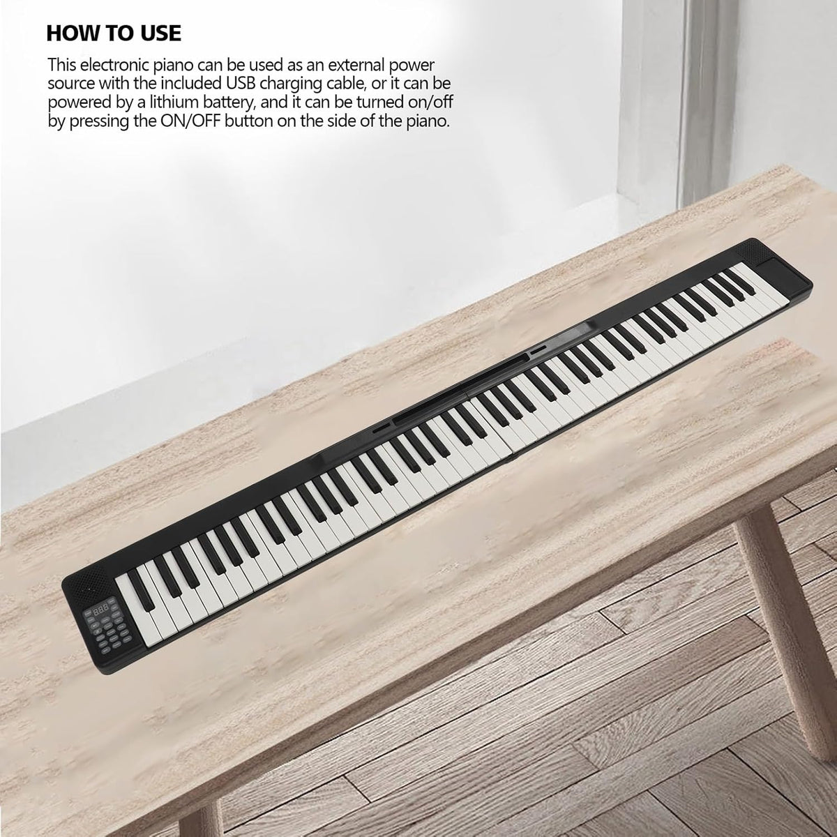 KIMISS Clavier de Piano Pliable Portable à 88 Touches pour Débutants – Orgue électronique Multifonctionnel avec Haut-parleur et Sac de Rangement