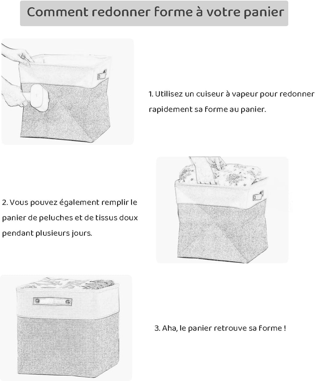 MANGATA Boîte de Rangement en Tissu Tissé, Panier Pliable en Toile Pour Vêtements, Jouets et Étagères, Gris Froid (Jumbo, Lot de 1)