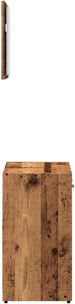 WSJHUHK Meubles, ensembles de meubles, ensembles de meubles de salle de bain, armoire de salle de bain avec miroir, bois d'ingénierie vieux bois