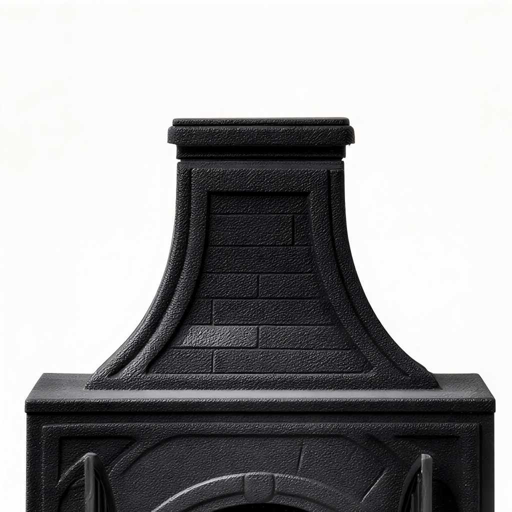 Poêle à bois en fonte 60x42x78 cm - noir - foyer traditionnel