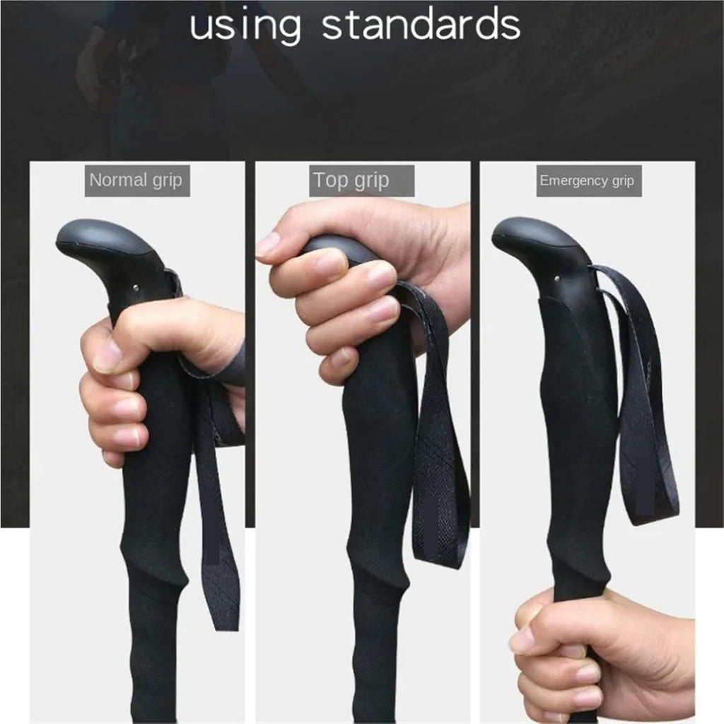 Bâton de randonnée Pliable et Portable, bâton de Marche télescopique réglable pour la randonnée