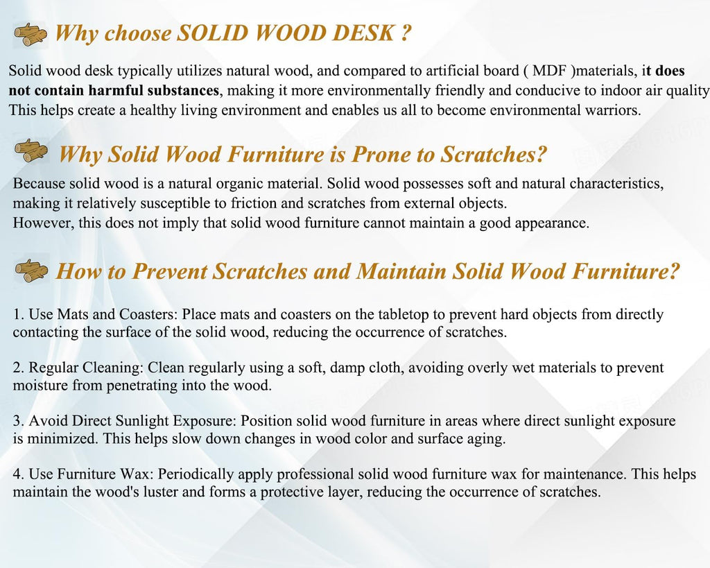 IBF Bureau d'Ordinateur Minimaliste en Bois Véritable Naturel Bureaux Rustique pour Bureau Table de Travail en Bois Industriel Vintage Marron 152 cm