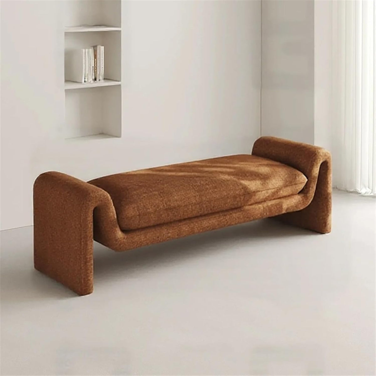 Cenz-888 Banc de Chambre pour Bout de lit Banc de Chevet Style rétro, Dressing, Rangement for vêtements et Chaussures, canapé, lit, Banc Marron Moyen