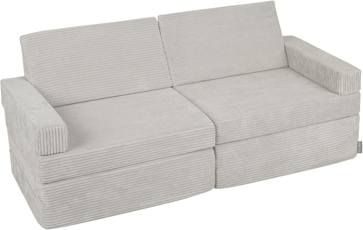 KiddyMoon Canapés Pliant pour Enfants Canapé-Lit Convertible Bébés-Canapé Lit Coucher Salle De Jeux Pliable Matelas Au Sol Mini-Canapé Chaise-Lit, Gris Clair