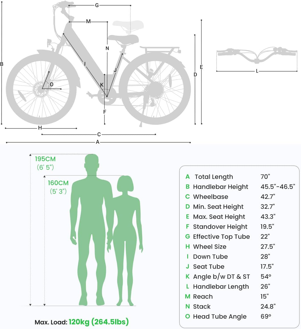 Touroll Vélo électrique J1 Pro, Vélo Électrique Adulte 100km Autonomie, Freins Disque Hydraulique, Batterie 36V 15.6Ah Amovible, 250W VTC Electrique Homme Femme