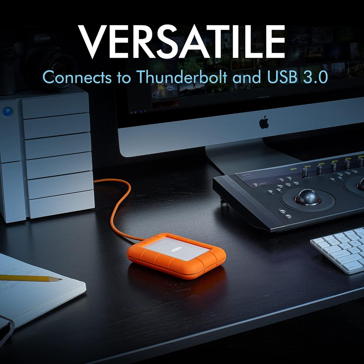 LaCie Rugged USB-C 4To, Disque Dur Externe Portable HDD, PC Mac iPad & iPhone, Data Rescue Service (STFR4000800)