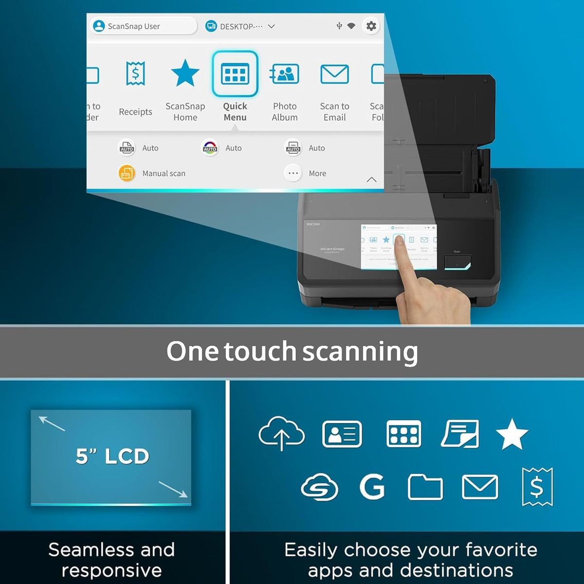 Ricoh ScanSnap iX2500 Scanner ADF 600 x 600 DPI A4 Noir (Ricoh ScanSnap iX2500 - Scanner de documents - Double CIS - Recto verso - 279 x 432 mm - 600 dpi x 600 dpi - jusqu'à 45 ppm [mono] / jusqu'à 45