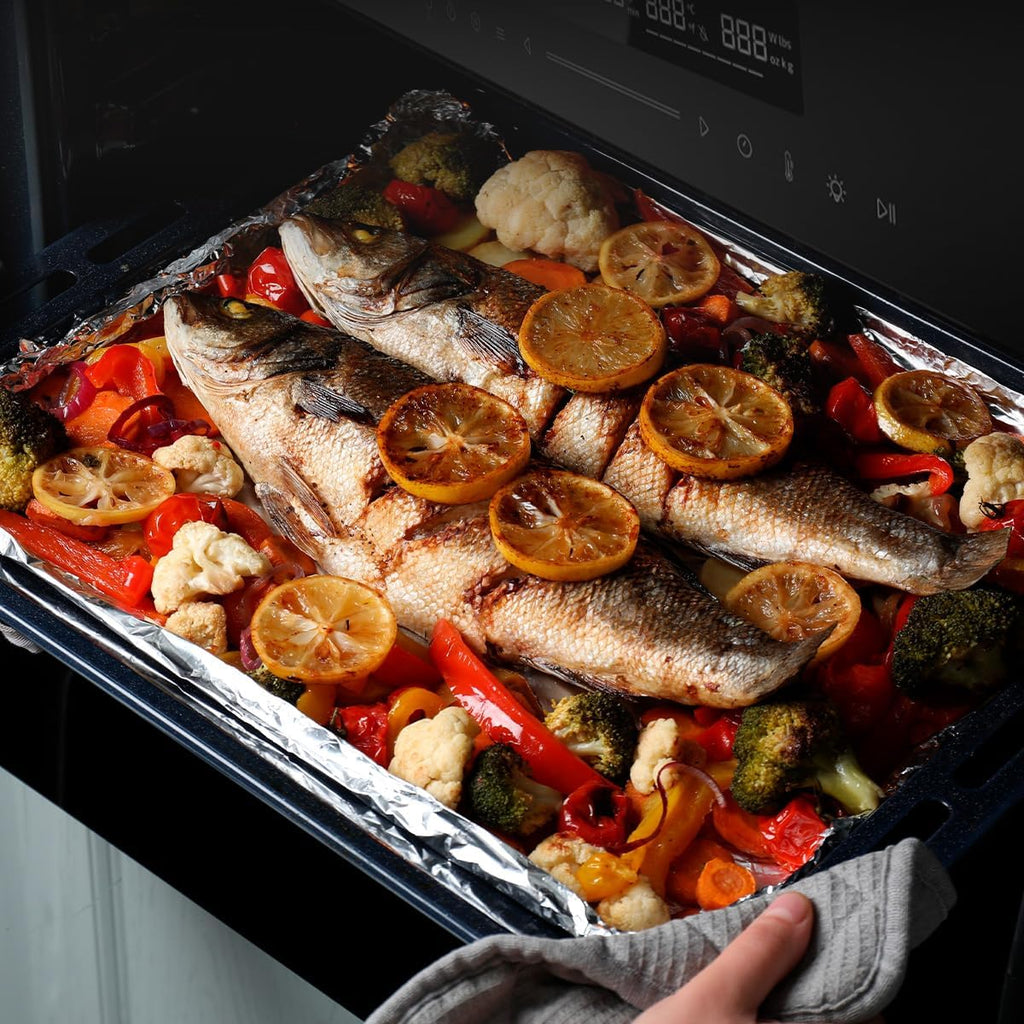 Cecotec Four Encastrable 60cm Bolero Hexa SM406000 Glass Grey A+. 2900W, 72L, 12 Fonctions avec Steak Master, Pizza Master, Steam Assist, Steam EasyClean, Mode Eco et Décongélation, Electronic Timer